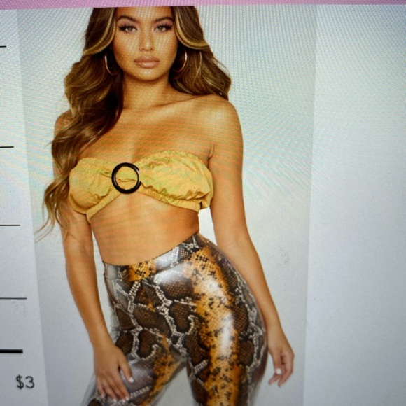 Camel shirred ring front bandeau bralet - Picture 1 of 4